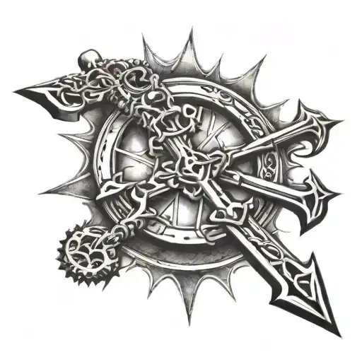 Give me a tattoo that will mix a sea anchor with the Cross of Jesus Christ. Give me some more that look tattoo design idea