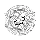Sun and Moon tattoo design idea