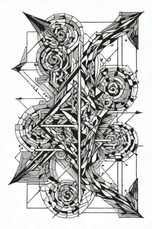 bow and arrow tattoo design idea