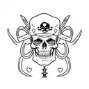 Skeleton with pirate hat tattoo design idea