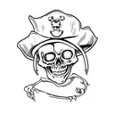 Skeleton with pirate hat tattoo design idea