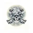 Skeleton with pirate hat tattoo design idea