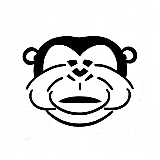 monkey face tattoo design idea