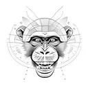 monkey face tattoo design idea