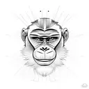 monkey face tattoo design idea