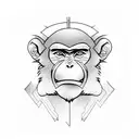 monkey face tattoo design idea