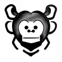 monkey face tattoo design idea
