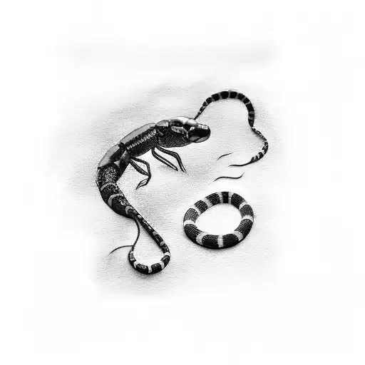 coral Snake with a pipette  tattoo design idea