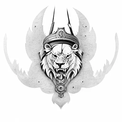 On forarms i need an eagle,a sword,a lion,a horse and writen punjabi tattoo design idea