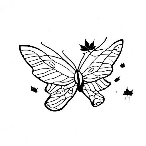 Leaf borboleta  tattoo design idea