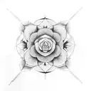 Cyber organic flower tattoo design idea