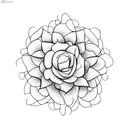 Cyber organic flower tattoo design idea
