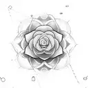 Cyber organic flower tattoo design idea
