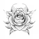 Cyber organic flower tattoo design idea