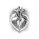 Dagger through human heart tattoo design idea