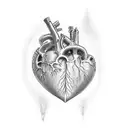 Dagger through human heart tattoo design idea