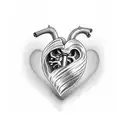 Dagger through human heart tattoo design idea