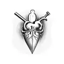 Dagger through human heart tattoo design idea