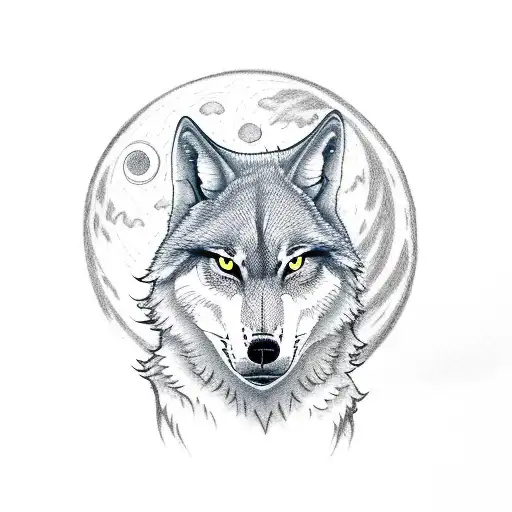 A detailed sketch of a lone wolf howling at the moon, representing the power and self-reliance of being alone tattoo design idea