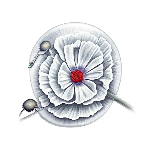 crimson clover poppies spoon  tattoo design idea