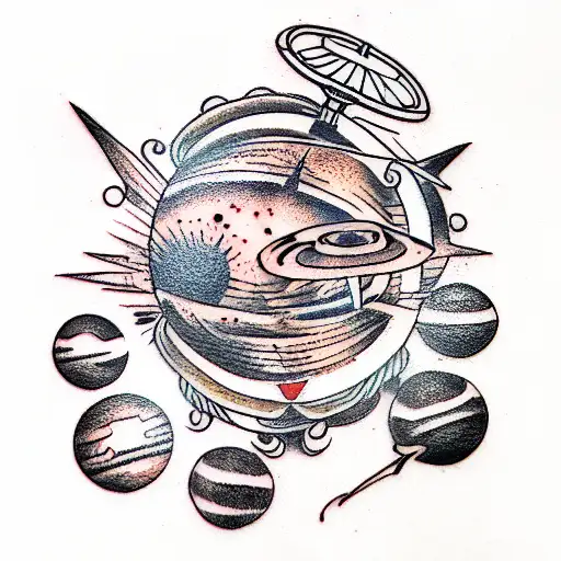 Planets tattoo design idea
