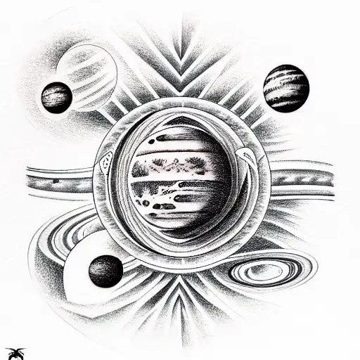 Planets tattoo design idea