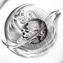 Planets tattoo design idea