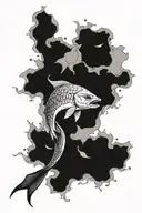 tarpon rolling on surface tattoo design idea