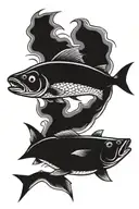 tarpon rolling on surface tattoo design idea