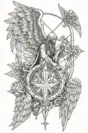 death life angels SERAPHIM TIME height depth God Jesus tattoo design idea