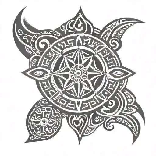 A tribal-inspired tattoo symbolizing unity and connection, with elements of Rastafari culture tattoo design idea
