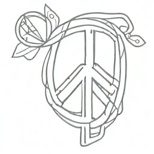 peace word written tattoo design idea