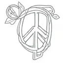 peace word written tattoo design idea
