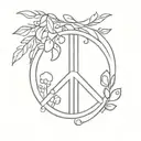 peace word written tattoo design idea