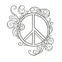 peace word written tattoo design idea