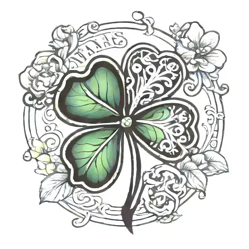 psalms 91, 4 leaf clover, Olinda tattoo design idea