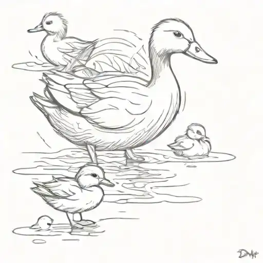 make way for ducklings tattoo design idea
