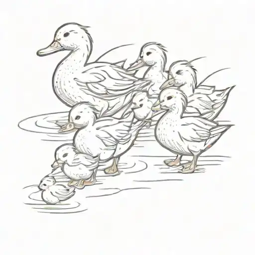 make way for ducklings following their mother tattoo design idea