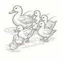 make way for ducklings following their mother tattoo design idea