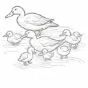 make way for ducklings following their mother tattoo design idea