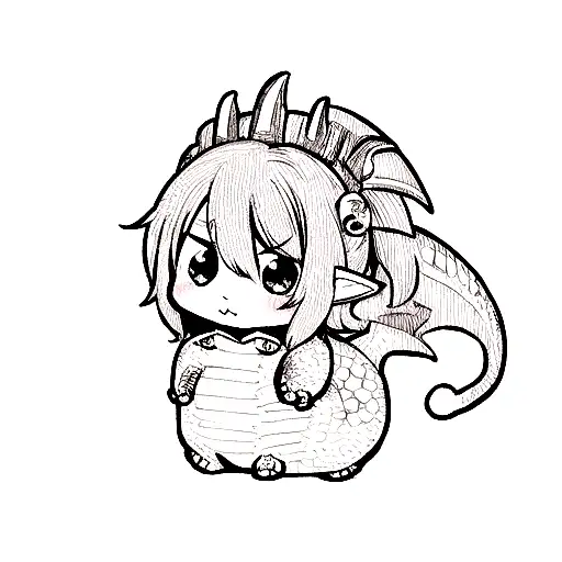 cute dragon skull  tattoo design idea