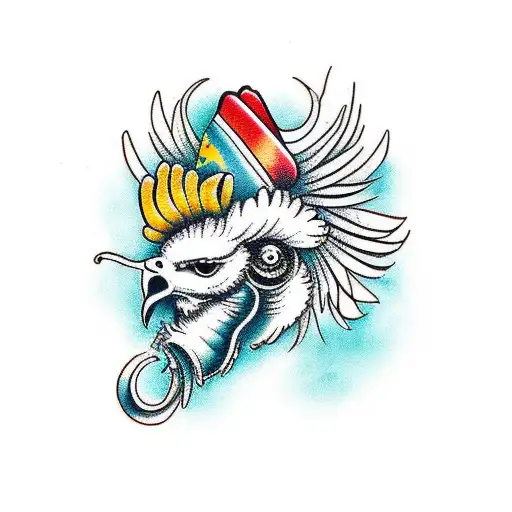 mexican rooster tattoo design idea
