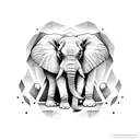elephant balancing on the moon tattoo design idea