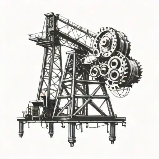 drilling rig tattoo design idea