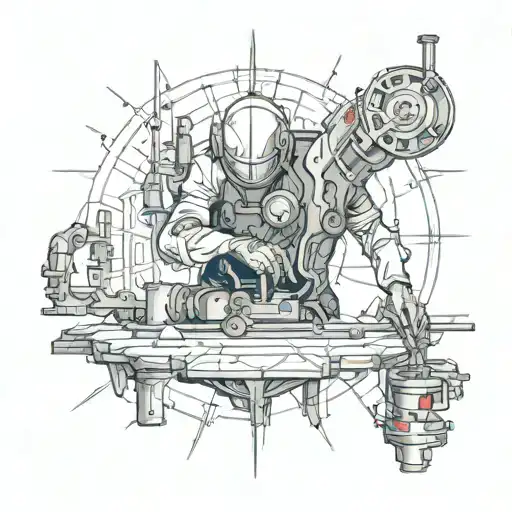petroluem engineer drilling filld tattoo design idea