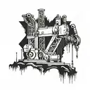 drilling rig tattoo design idea