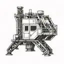 drilling rig tattoo design idea