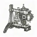 drilling rig tattoo design idea