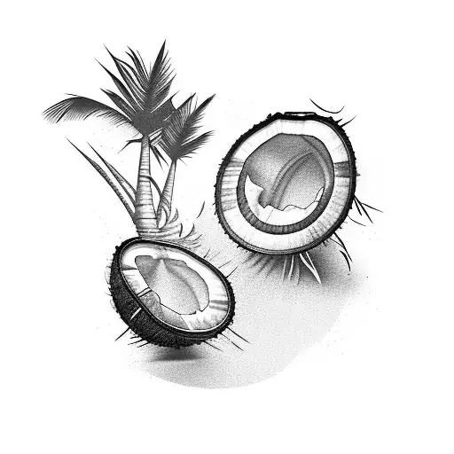 coconut tree with lettering Fiji as the stem tattoo design idea