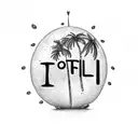 coconut tree with lettering Fiji as the stem tattoo design idea